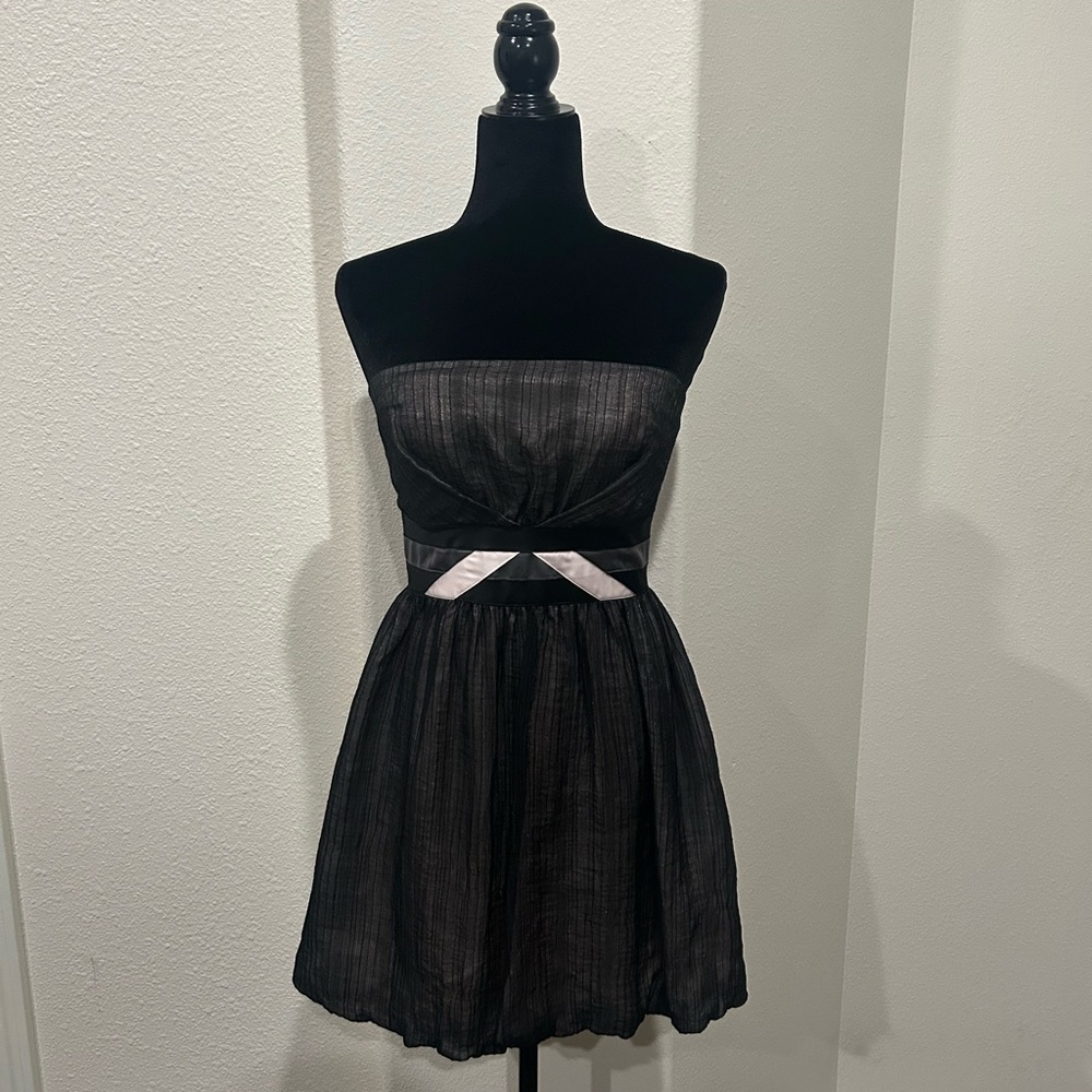 BCBGeneration Black Strapless Dress with Pink Accent